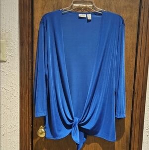 Chico's Size 2/3 Two Piece Tunic Blue Ladies/Women's/Womans Made In The USA